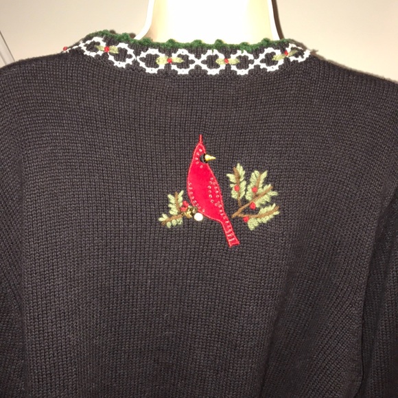 Vintage Cardinal Ugly Christmas Sweater Size Large - Picture 2 of 5
